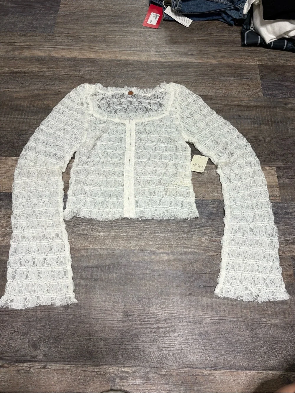 White free people Lace Cardigan